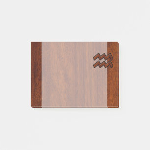 Bloco Post-it Aquarius Zodiac - Sinal Mahogany - Estilo de Madei