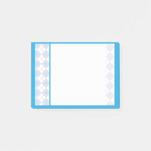 Bloco Post-it Argyle azul e roxo