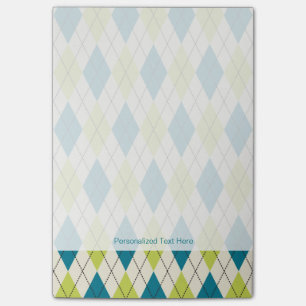 Bloco Post-it Argyle Azul E Verde