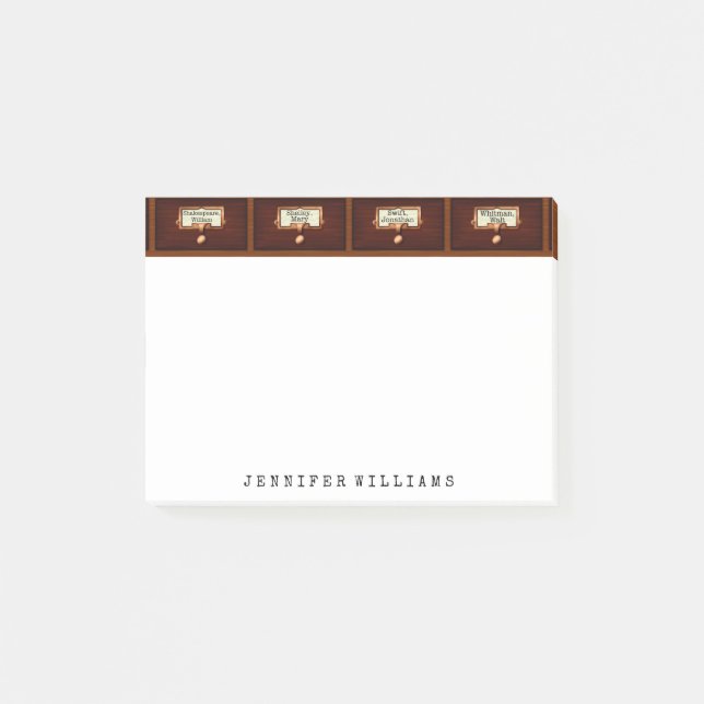 Bloco Post-it Arquivo de biblioteca Gabinete de escritor de prof (Frente)