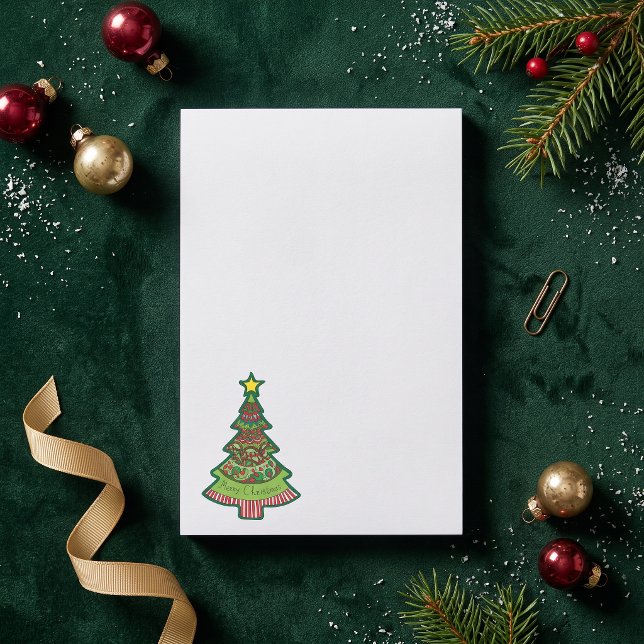 Bloco Post-it Árvore de Natal Doodle Caprichosa Professor Férias (Criador carregado)