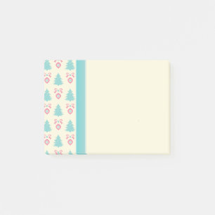 Bloco Post-it Árvore De Natal E Padrões Baleares Cores De Pastel