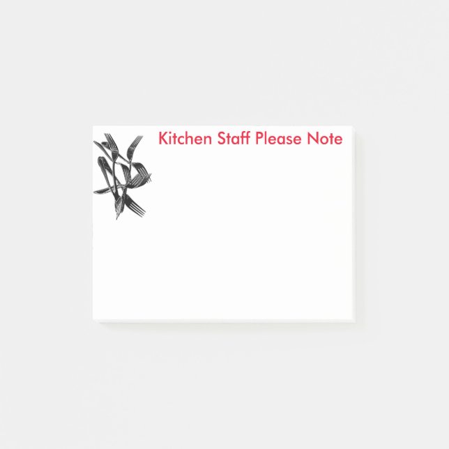 Bloco Post-it Aviso ao Pessoal da Cozinha (Frente)