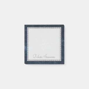 Bloco Post-it Azul-safira Cobalt Grunge Velvet Monograma