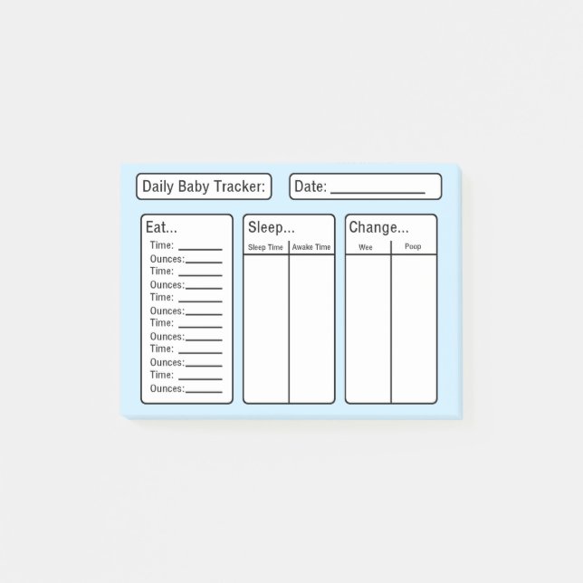 Bloco Post-it Baby Boy - Baby Tracker Posta (Frente)