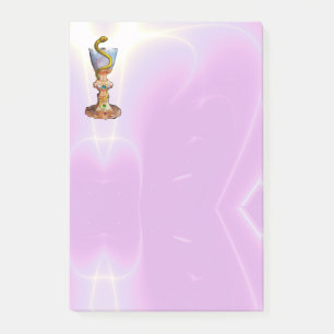 Bloco Post-it BACIA de HYGEIA, MEDICINA, Lilac cor-de-rosa da