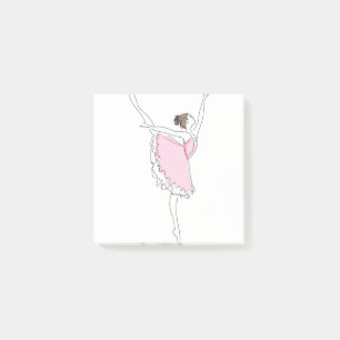 Bloco Post-it bailarina no vestido cor-de-rosa