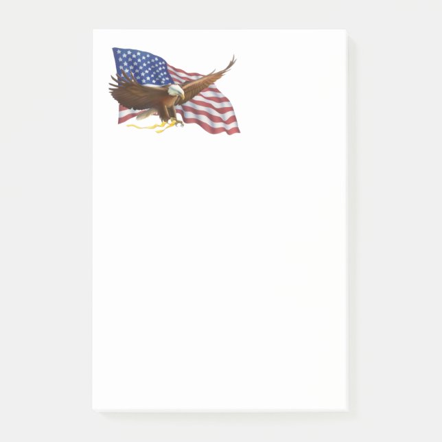 Bloco Post-it Bandeira Americana e Águia (Frente)