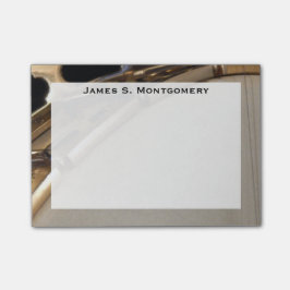 Bloco Post-it Banjo Branco e Dourado Monogram Music