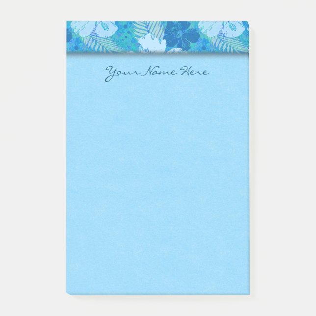 Bloco Post-it Batik do azul do hibiscus (Frente)