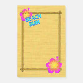 Bloco Post-it Beach Bum Hibiscus Flor Bamboo Arte Posta
