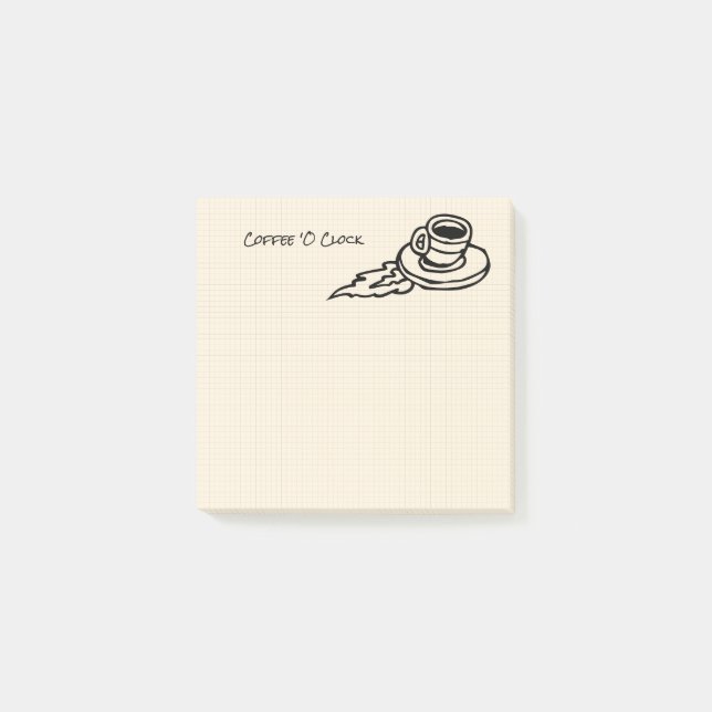 Bloco Post-it Bebida de Latte do café do vôo ou tempo do chá (Frente)