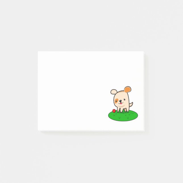 Bloco Post-it Bela caricatura de cachorrinho (Frente)