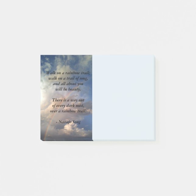 Bloco Post-it Belo Arco-Íris Com Notas De Poema (Frente)
