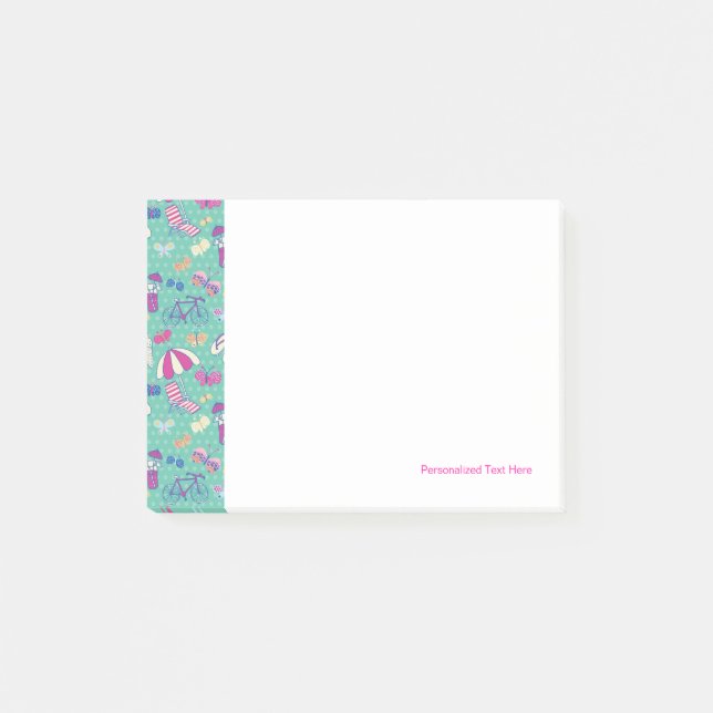 Bloco Post-it Belo Padrão Com Elementos De Verão (Frente)