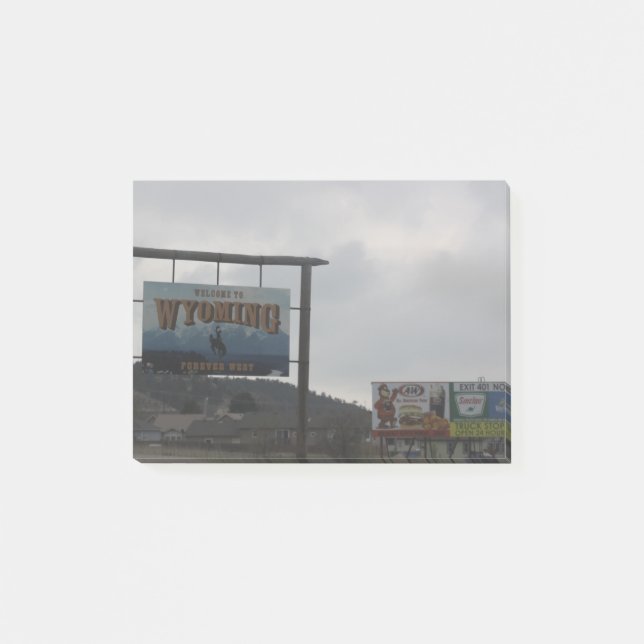 Bloco Post-it Bem-vindo ao Posto Wyoming - Nota (Frente)