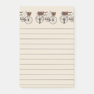 Bloco Post-it Bicicleta Antiquada Com Cestos