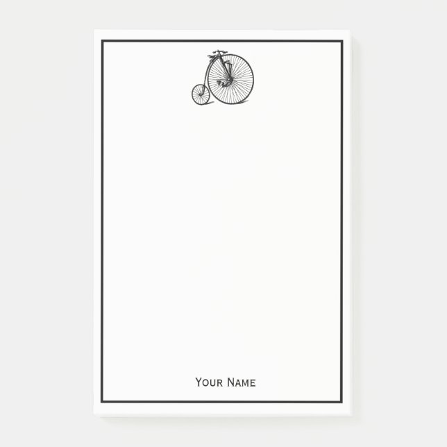 Bloco Post-it Bicicleta de Viagem Velocipede Penny Farthing (Frente)