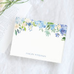 Bloco Post-it Blue Flowers hydrangea Notas de Posto Personalizad<br><div class="desc">Blue Flowers hydrangea Notas de Posto Personalizadas</div>