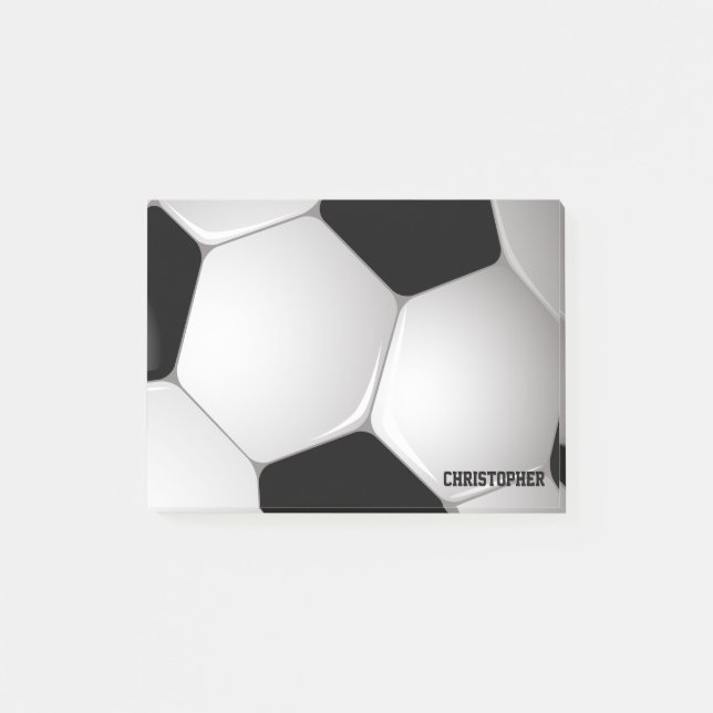 Bloco Post-it Bola de futebol customizável do futebol (Frente)