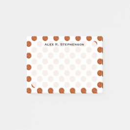 Bloco Post-it Bolas de Basquete Monograma em Branco