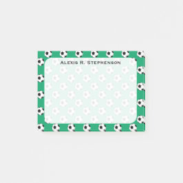 Bloco Post-it Bolas de futebol Monogram Shamrock Verde