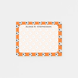Bloco Post-it Bolas de Futebol Monogramadas Laranja