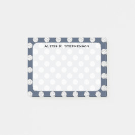 Bloco Post-it Bolas de Volei Monograma Azul Jeans Azul