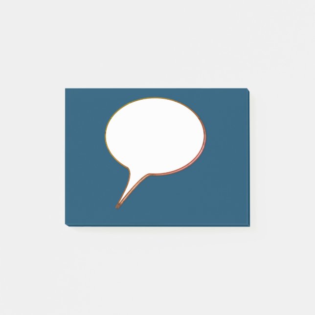 Bloco Post-it Bolha de Fala Branco e Preto Nome Personalizado (Frente)