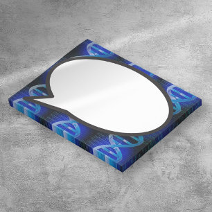 Bloco Post-it Bolha de fala de DNA azul Ciência Médica