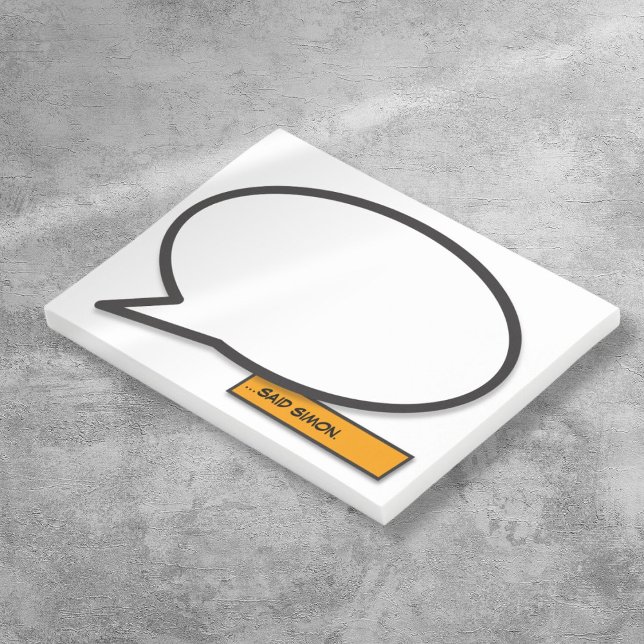 Bloco Post-it Bolha de Fala de Quadrinhos Simples e Divertida Pe (Personalized Fun Simple Comic Book Speech Bubble Post-it Notes)