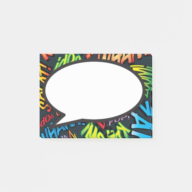 Bloco Post-it Bolha de Falas de Quadrinhos Modernos Divertidos (Frente)