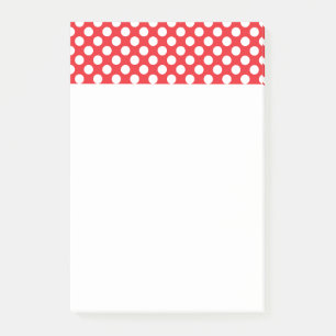 Bloco Post-it Bolinhas brancas e vermelhas