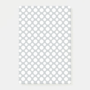 Bloco Post-it Bolinhas brancas, grandes e pequenas, com Cinzas