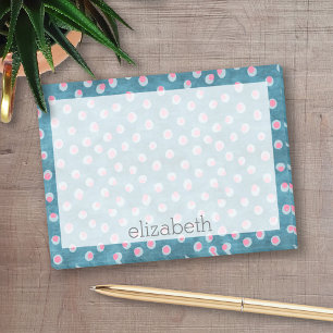 Bloco Post-it Bolinhas de água - azul e rosa