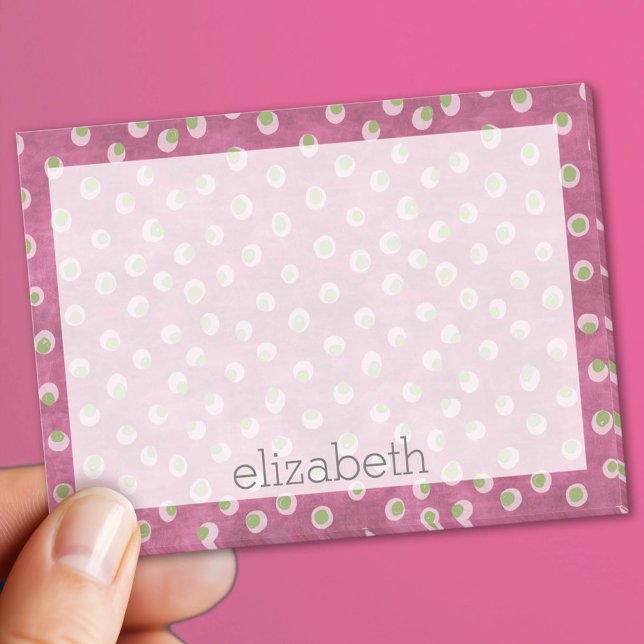 Bloco Post-it Bolinhas de Mensagens de Água - limão e rosa quent (Custom Post It Notepad)