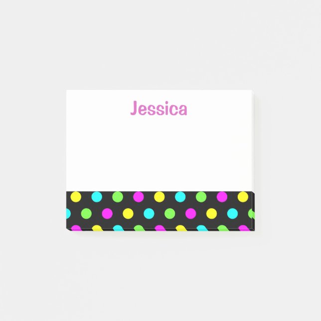 Bloco Post-it Bolinhas engraçadas em notas de post-it conhecidas (Frente)