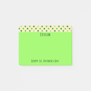 Bloco Post-it Bolinhas felizes do Dia de São Patrício