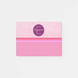 Bloco Post-it Bolinhas Rosa Monogramas
