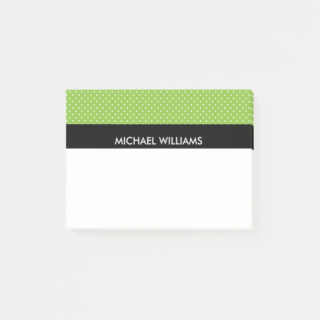 Bloco Post-it Bolinhas verdes com faixas pretas (Frente)