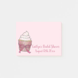 Bloco Post-it Bolo de Cupcake de Casamento Rosa Posta