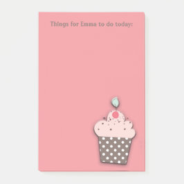 Bloco Post-it Bolo de Rosa Marrom Lista Personalizada de Tarefas
