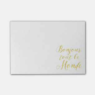 Bloco Post-it Bom dia todos olá! francês Everbody