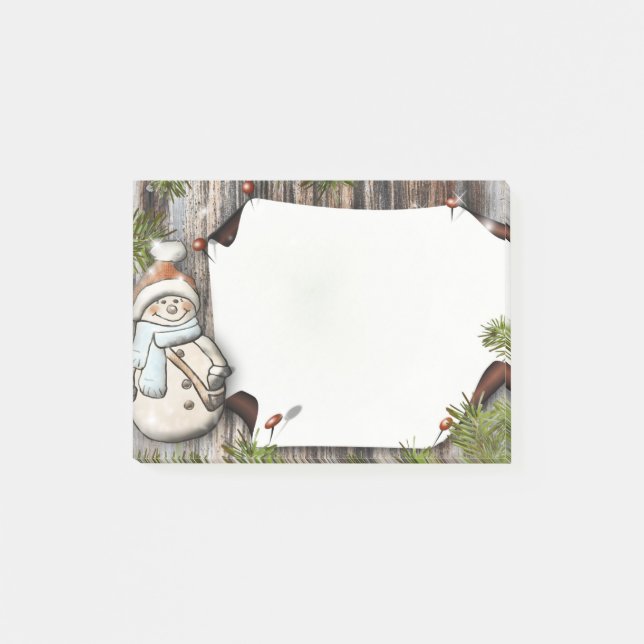 Bloco Post-it Boneco de neve do Natal (Frente)