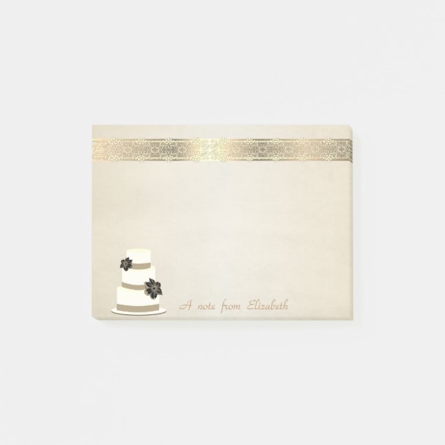 Bloco Post-it Bonita Na moda elegante, Lace, Bolo (Frente)