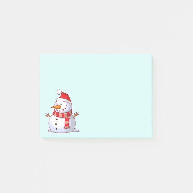 Bloco Post-it Bonito boneco de neve de Natal (Frente)