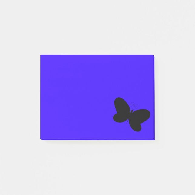 Bloco Post-it Borboleta em nota adesiva azul (Frente)