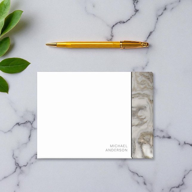 Bloco Post-it Borda Clássica do Mármaco com o Seu Nome (Criador carregado)