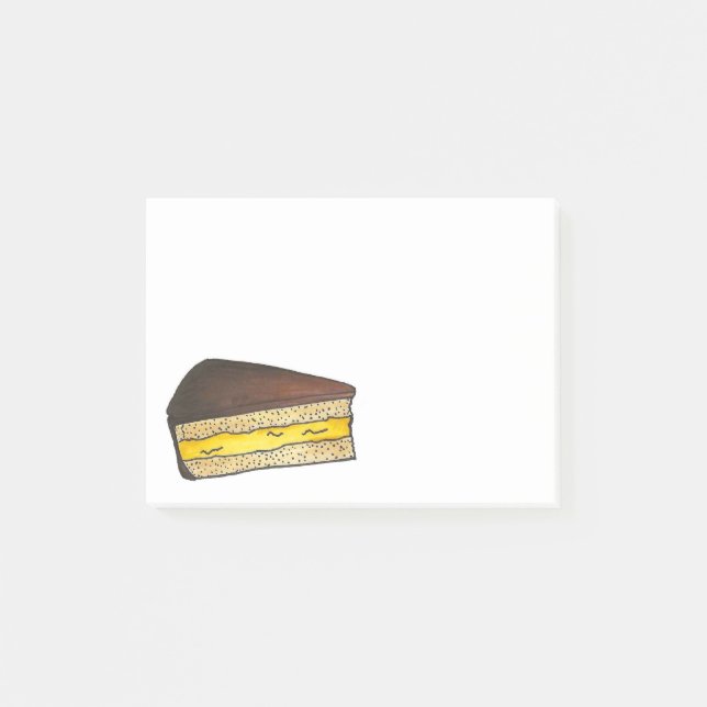 Bloco Post-it Boston Cream Pie Slice Dessert Foodie Posta (Frente)