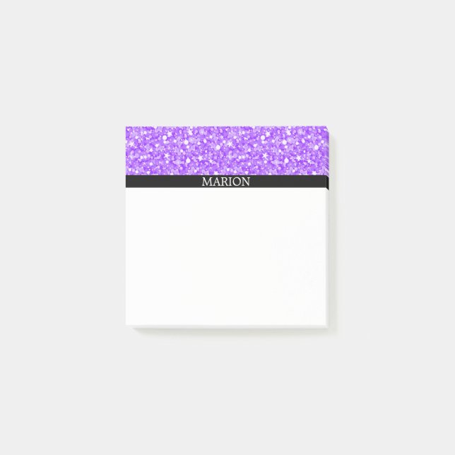 Bloco Post-it Brilho Roxo E Branco (Frente)